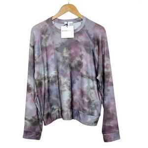 Beyond Yoga Favorite Raglan Crew Pullover Cocoa Brown Tie Dye Women’s Size XL